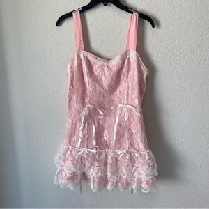 Romwe Pink Lace Mini Dress NWT